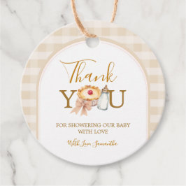 Pastel A Little Süsse Pie Gingham Fall Baby Dusche Geschenkanhänger