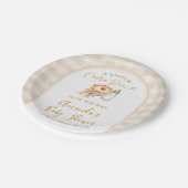 Pastel A Little Süsse Pie Gingham Fall Baby Dusche Pappteller (Schrägansicht)