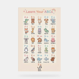 Pastel ABC Animals Poster for Kids