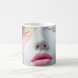 Pastel Abstract 3D Face Art Coffee Mug Kaffeetasse