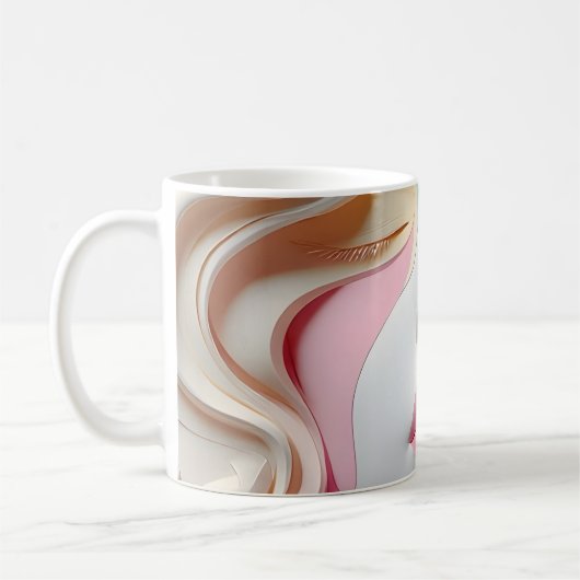 Pastel Abstract 3D Face Art Coffee Mug Kaffeetasse (Links)