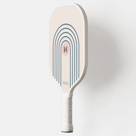 Pastel Abstract Geometric Lines Arches Pickleball Schläger (Links)