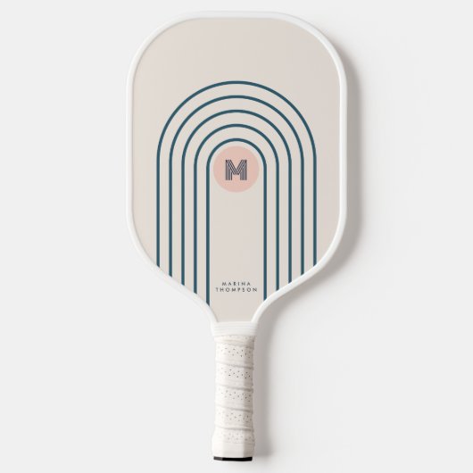 Pastel Abstract Geometric Lines Arches Pickleball Schläger (Rückseite)