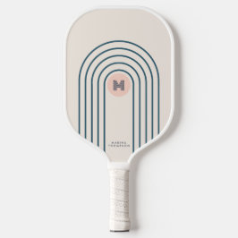 Pastel Abstract Geometric Lines Arches  Pickleball Schläger