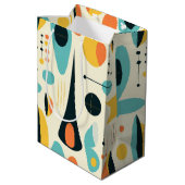 Pastel Abstract Mid-Century Pattern Mittlere Geschenktüte (Rückseite Schrägansicht)