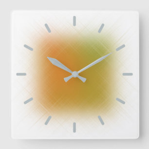 Pastel Abstract Orange and Lime Quadratische Wanduhr