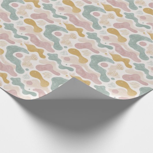 Pastel Abstract Organic Shapes Pattern  Geschenkpapier (Ecke)