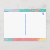 Pastel Abstract Peace Love Joy Christmas Post Card Postkarte (Rückseite)