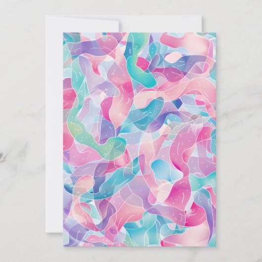 Pastel Abstract Ribbon Pattern Feiertagskarte (Vorderseite)