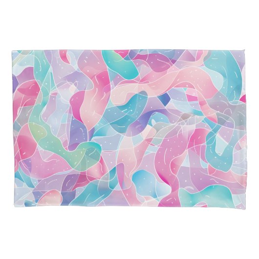 Pastel Abstract Ribbon Pattern Kissenbezug (Vorderseite)