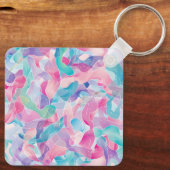 Pastel Abstract Ribbon Pattern Schlüsselanhänger (Rückseite)