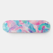 Pastel Abstract Ribbon Pattern Skateboard (Horizontal)