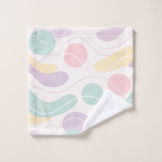 Pastel Abstract Seamless Pattern Waves and Circles Badhandtuch Set (Waschlappen)