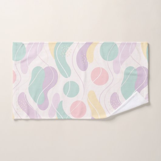 Pastel Abstract Seamless Pattern Waves and Circles Badhandtuch Set (Handtuch)