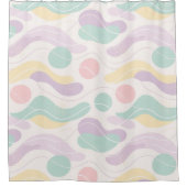 Pastel Abstract Seamless Pattern Waves and Circles Duschvorhang (Vorderseite)