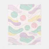 Pastel Abstract Seamless Pattern Waves and Circles Fleecedecke (Vorderseite)