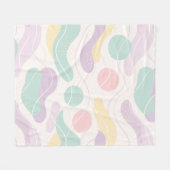 Pastel Abstract Seamless Pattern Waves and Circles Fleecedecke (Vorderseite (Horizontal))