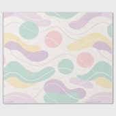 Pastel Abstract Seamless Pattern Waves and Circles Geschenkpapier (Flach)