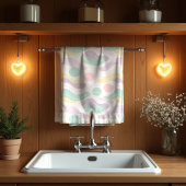 Pastel Abstract Seamless Pattern Waves and Circles Geschirrtuch