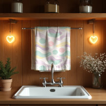 Pastel Abstract Seamless Pattern Waves and Circles