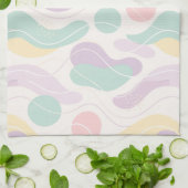 Pastel Abstract Seamless Pattern Waves and Circles Geschirrtuch (Gefaltet)