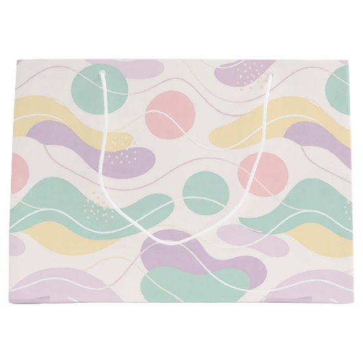 Pastel Abstract Seamless Pattern Waves and Circles Große Geschenktüte (Vorderseite)