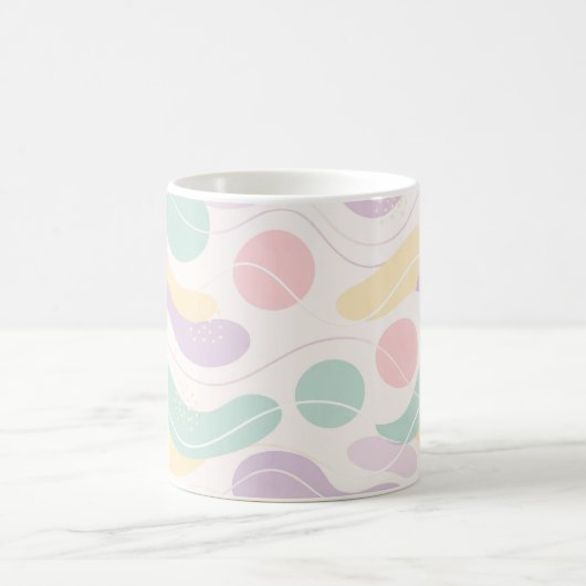 Pastel Abstract Seamless Pattern Waves and Circles Kaffeetasse (Mittel)