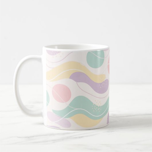 Pastel Abstract Seamless Pattern Waves and Circles Kaffeetasse (Links)