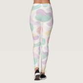 Pastel Abstract Seamless Pattern Waves and Circles Leggings (Rückseite)