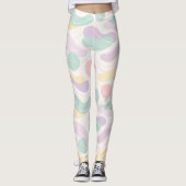 Pastel Abstract Seamless Pattern Waves and Circles Leggings (Vorderseite)