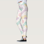 Pastel Abstract Seamless Pattern Waves and Circles Leggings (Links)