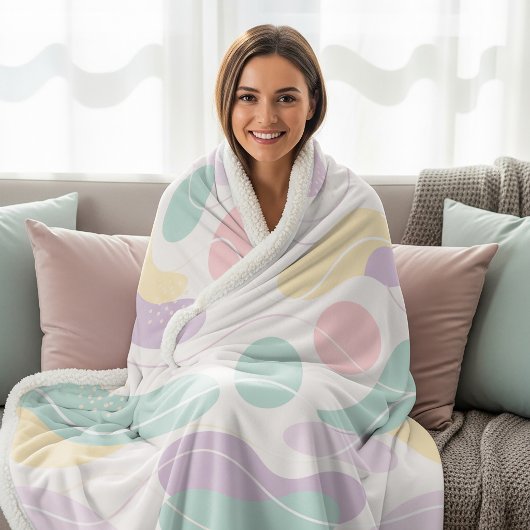 Pastel Abstract Seamless Pattern Waves and Circles Sherpadecke