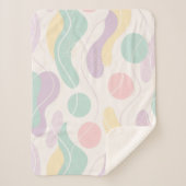 Pastel Abstract Seamless Pattern Waves and Circles Sherpadecke (Vorderseite)