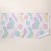 Pastel Abstract Seamless Pattern Waves and Circles Strandtuch (Vorderseite)