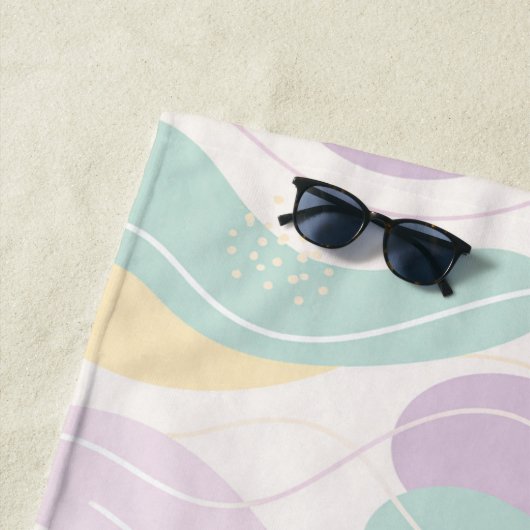 Pastel Abstract Seamless Pattern Waves and Circles Strandtuch (Beispiel)