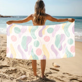 Pastel Abstract Seamless Pattern Waves and Circles Strandtuch