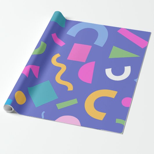 Pastel Abstract Shapes Pattern Design Geschenkpapier (Ungerollt)