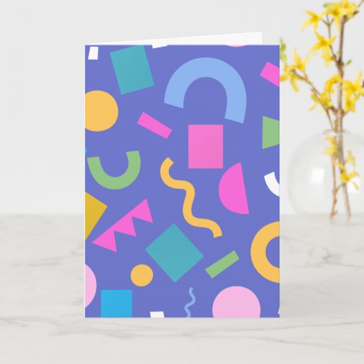 Pastel Abstract Shapes Pattern Design Karte (Gelbe Blume)