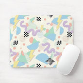 Pastel Abstract Shapes Pattern Design Mousepad (Mit Mouse)
