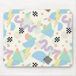 Pastel Abstract Shapes Pattern Design Mousepad