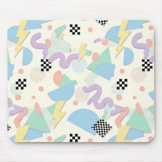 Pastel Abstract Shapes Pattern Design Mousepad (Vorne)