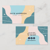 Pastel Abstrakt Beruflich Visitenkarte (Vorne/Hinten)