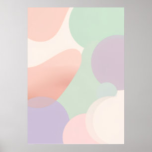 Pastel-Abstrakt-Blob-Plakat   Boho-Organische Form Poster