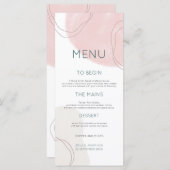 Pastel Abstrakt Cream Shapes Lines Wedding Menükarte (Vorne/Hinten)