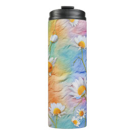 PASTEL ABSTRAKT DAISY BLUME THERMOSBECHER