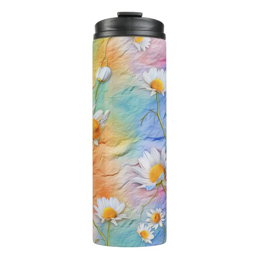 PASTEL ABSTRAKT DAISY BLUME THERMOSBECHER (Vorderseite)