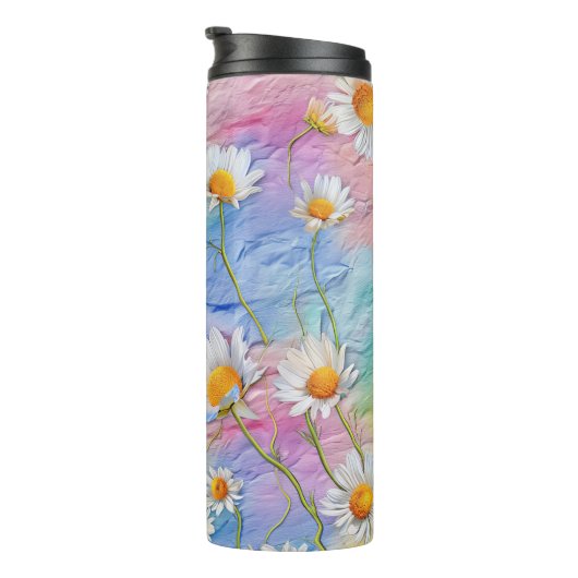 PASTEL ABSTRAKT DAISY BLUME THERMOSBECHER (Nach rechts gedreht)