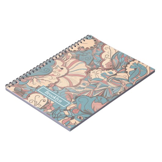 Pastel Abstrakt Doodle Muster Spiral Notebook Notizblock (Linke Seite)