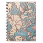 Pastel Abstrakt Doodle Muster Spiral Notebook Notizblock (Vorderseite)