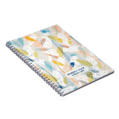 Pastel Abstrakt Feathers Pattern Notizblock (Rechte Seite)